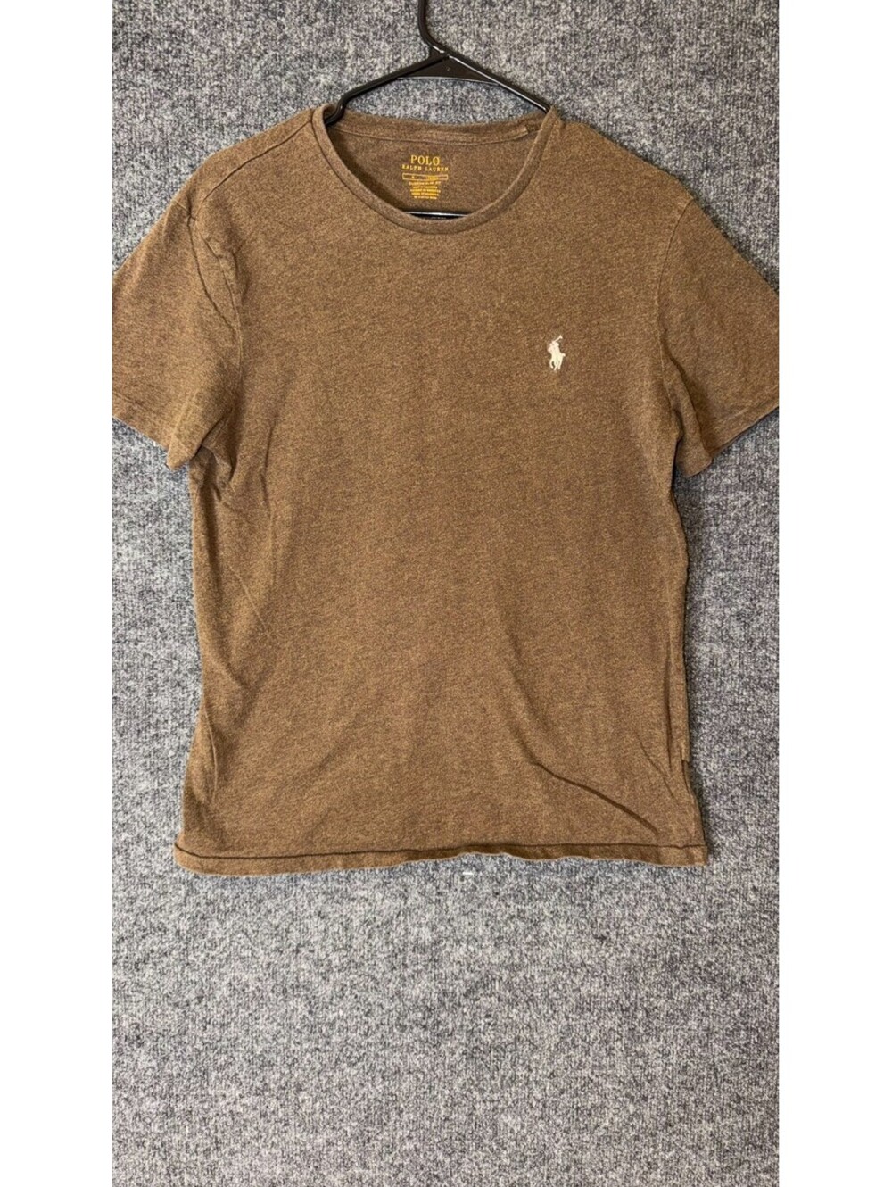 Polo Ralph Lauren Shirt Mens Medium Brown Custom Slim Fit Pony Logo Tee